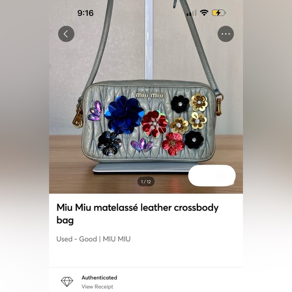 Miu Miu matelassé leather crossbody bag - Picture 14 of 14